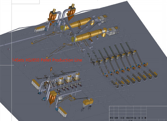 3Phase Biomass Pellet Production Line 220KW Complete Fuel Pellet Making Machine