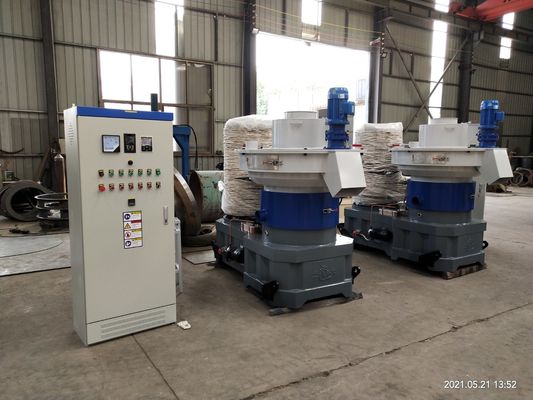 380V Cotton Stalk Pellet Machine 90kw Ring Die Rice Husk Pellet Machine